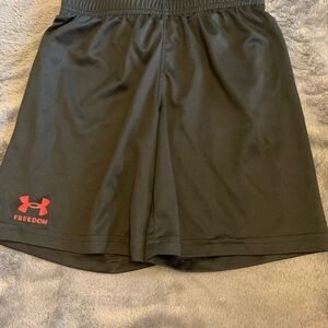 Under Armour Men's Black and Red Athletic Shorts